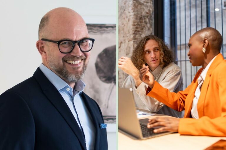 Collage: Martin Carlström/två personer i ett one to one-samtal